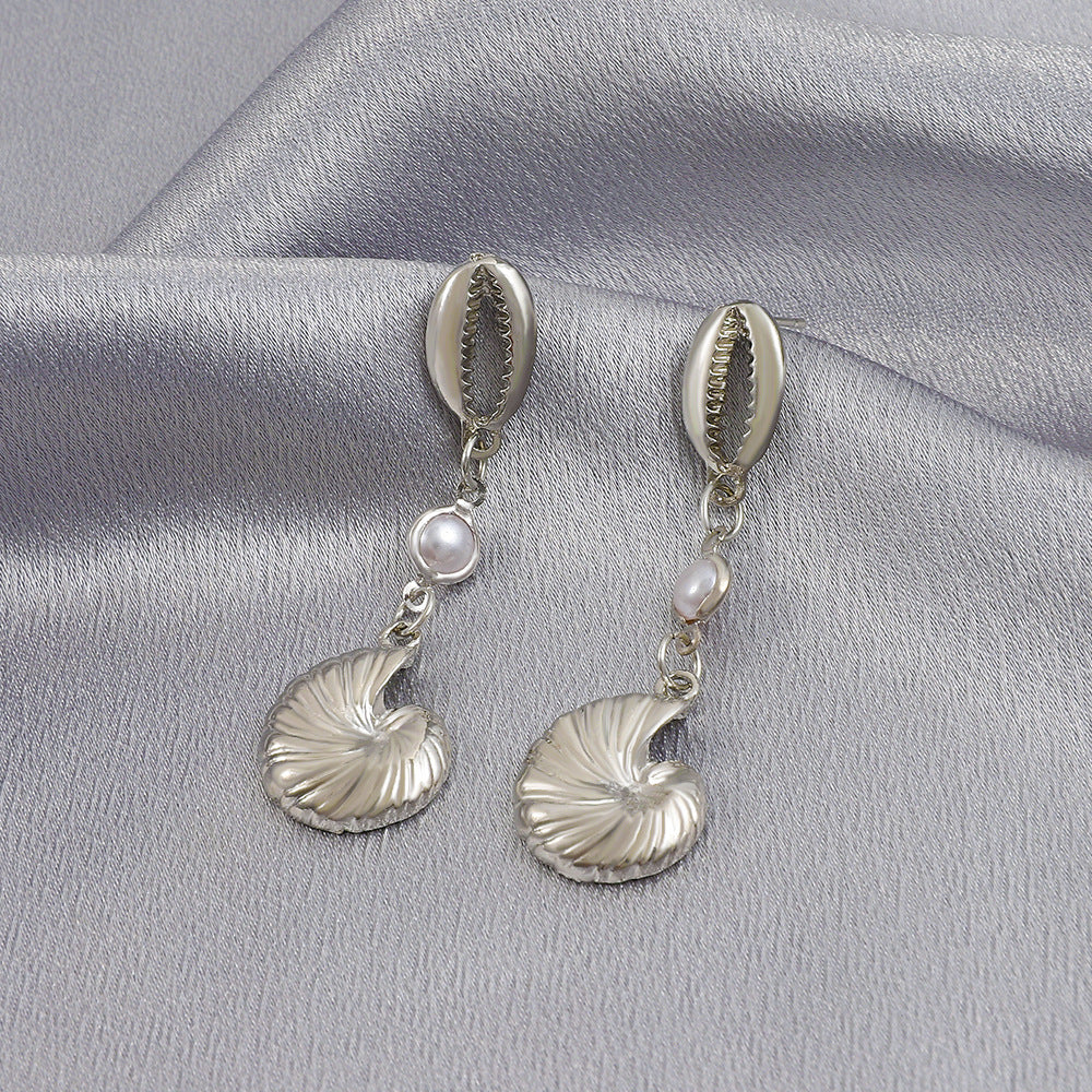 Wholesale Shell Alloy Pearl Earrings